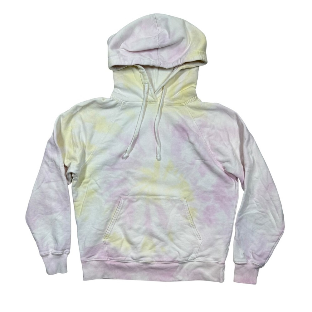 Reformation Jeans Women's Pink Tie Dye Organic Cotton Pullover Hoodie Size Small